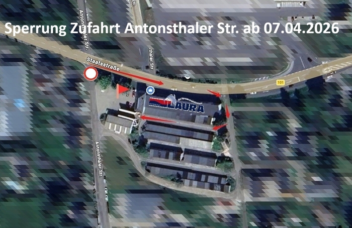 Straßensperrung Antonsthaler Str.